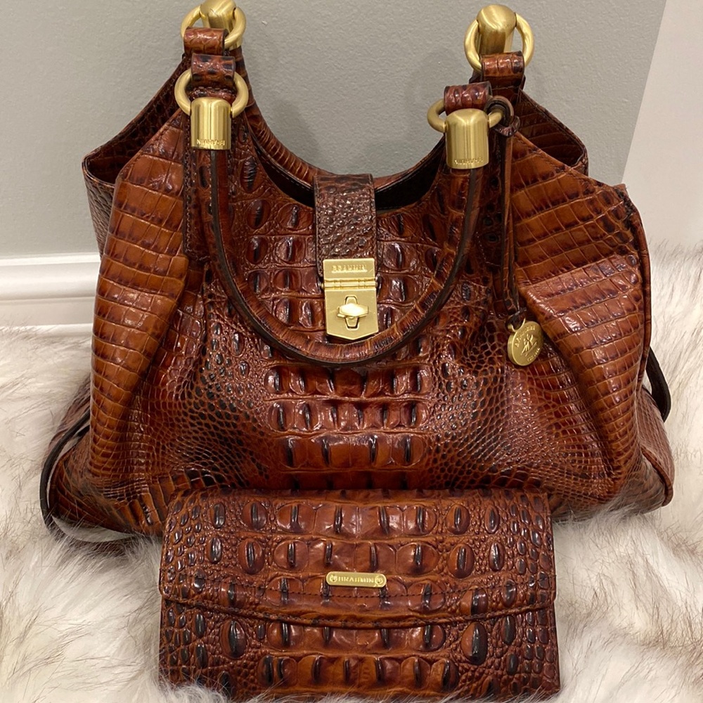 Brahmin Celia Satchel w/Matching Wallet